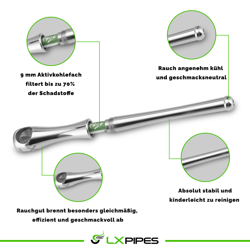 LX Pipes Athletic 2.0 Xtra Large - Hochwertige Edelstahl Rauchpfeife