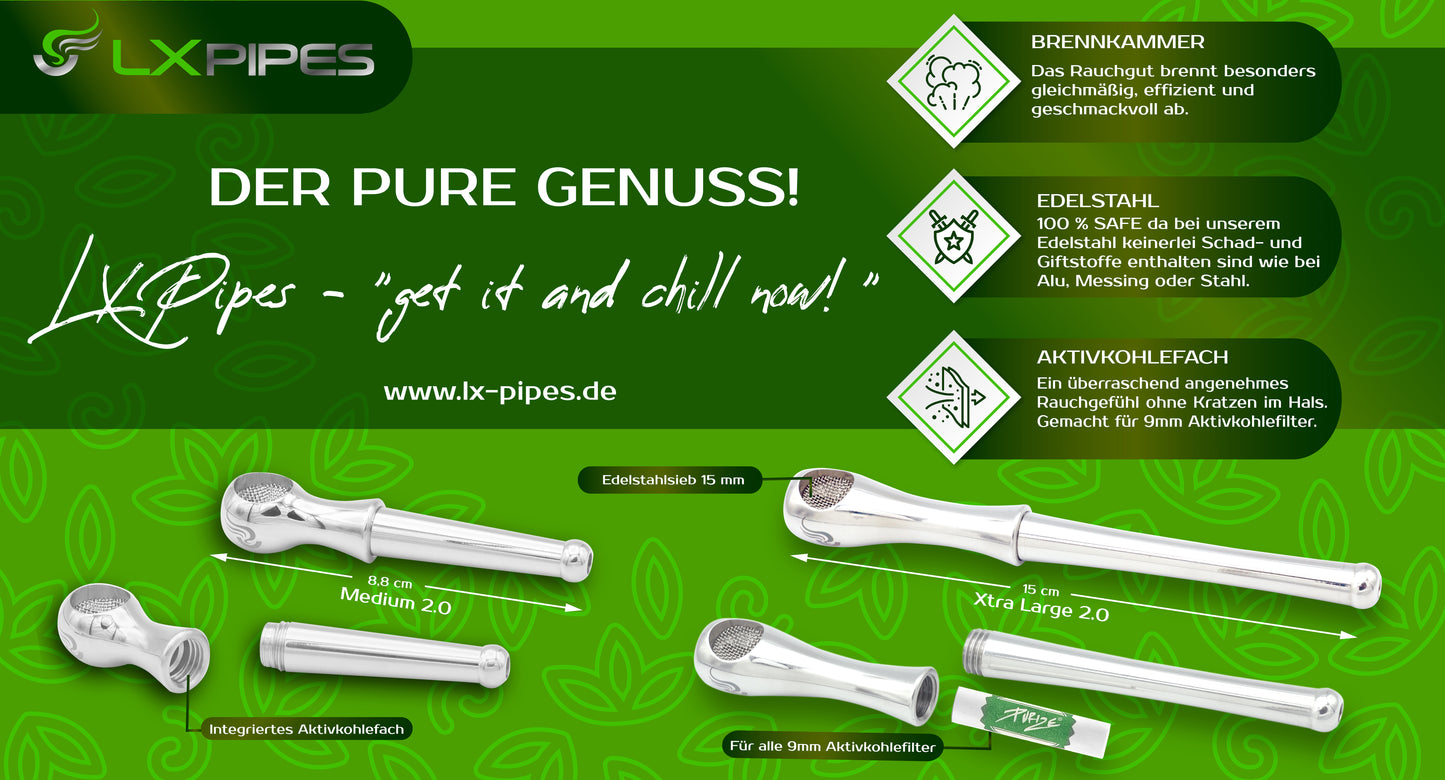 LX Pipes Athletic 2.0 Xtra Large - Hochwertige Edelstahl Rauchpfeife