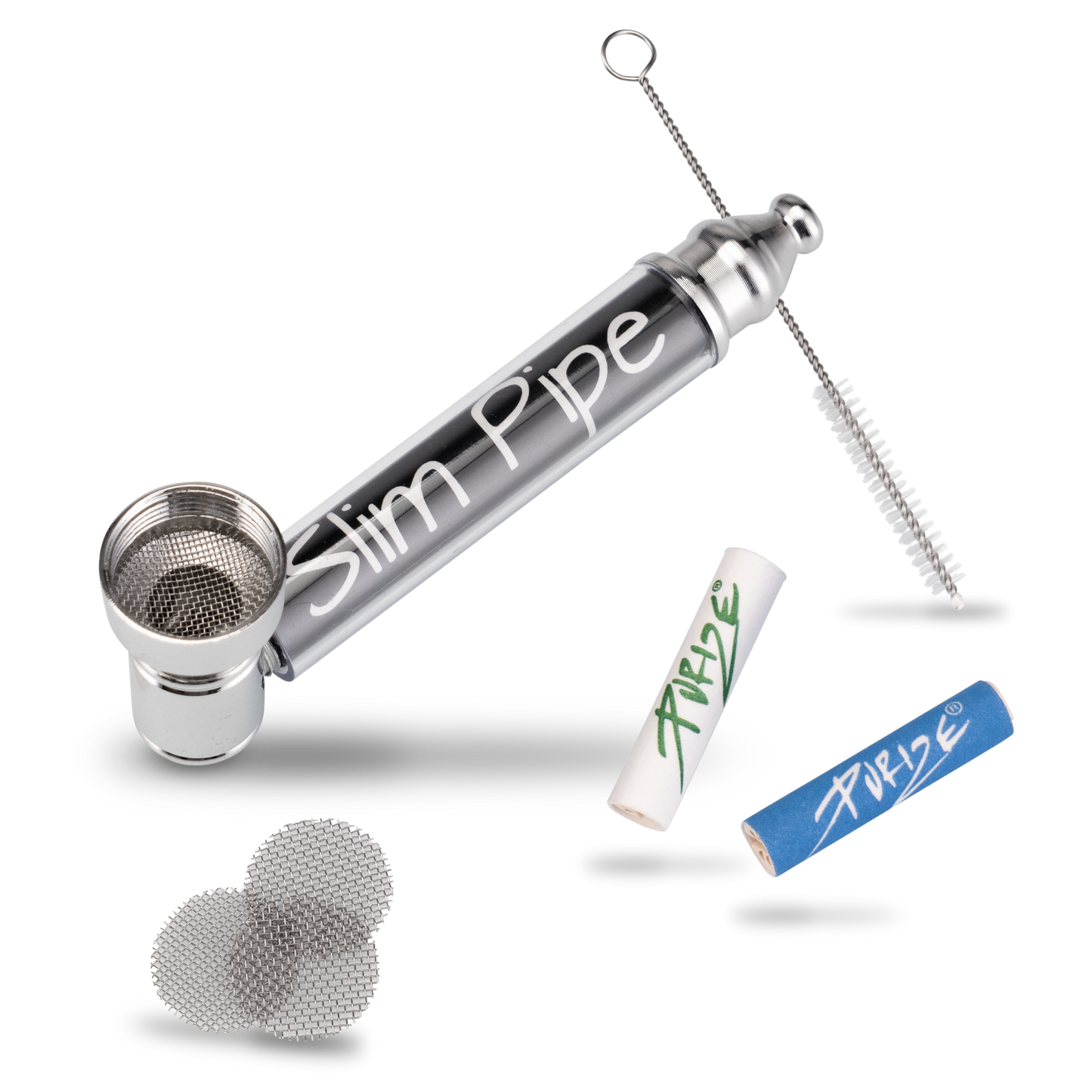 Slim Pipe im Set - Rauchpfeife mit Aktivkohle Fach